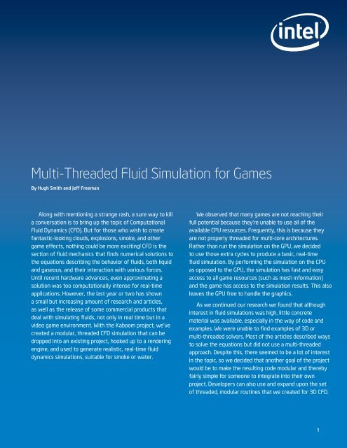 Multi-Threaded Fluid Simulation