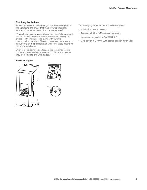 M-Maxâ„¢ Series Adjustable Frequency Drive - Eaton Corporation