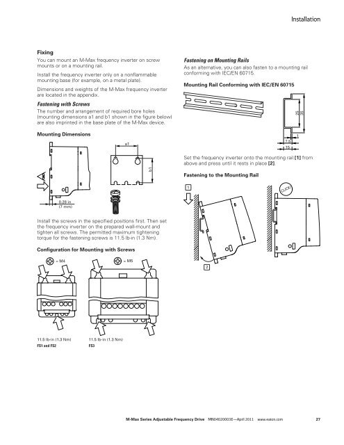 M-Maxâ„¢ Series Adjustable Frequency Drive - Eaton Corporation