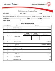 TRAIN Assessment Recording Sheet (PDF) - Special Olympics