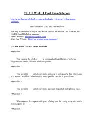 CIS 110 Week 11 Final Exam Solutions