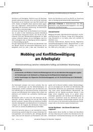 Mobbing und KonfliktbewÃ¤ltigung am Arbeitsplatz - Gender ...