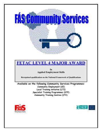 FETAC LEVEL 4 MAJOR AWARD - FÃ¡s