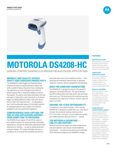 Download a datasheet for Motorola DS4208-HC. - RMS Omega ...