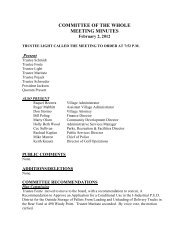 committee of the whole meeting minutes - Village of Glendale Heights