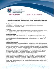 Physical Activity Used as Punishment and/or Behavior ... - AAHPERD