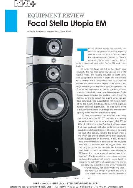 EquipmEnt REviEw Focal Stella Utopia EM - EXCELIA HIFI