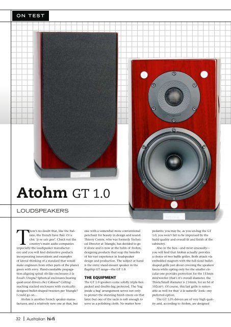 Atohm GT 1.0 - Ultra High-End Audio and Home Theater Review
