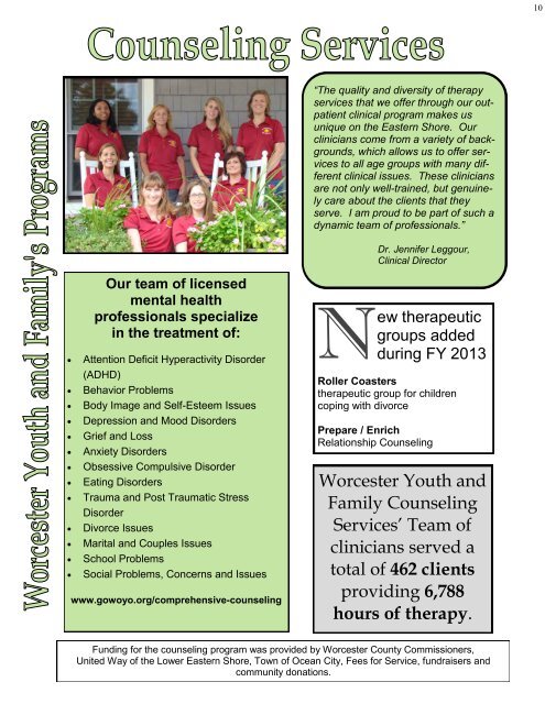 Annual Reports - Worcester Youth and Family Counseling Services