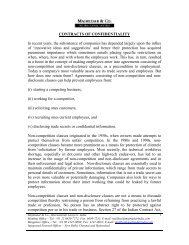 Contracts of confidentiality and non-compete with ... - Majmudar & Co.
