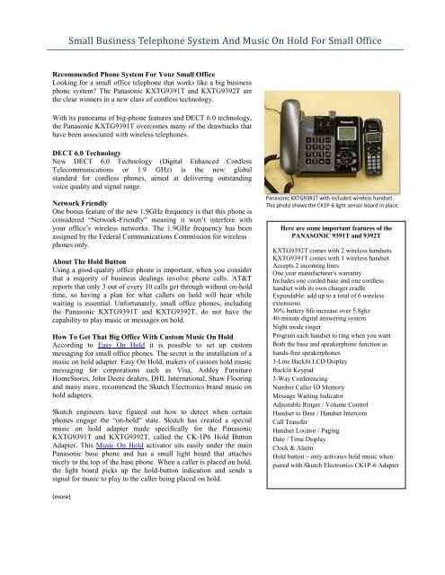 Business Telephone System And Music 