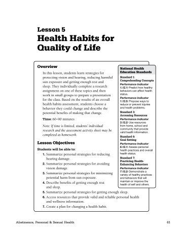 Abstinence, Personal & Sexual Health - ETR Associates