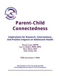 Parent-child connectedness: Implications for ... - ETR Associates