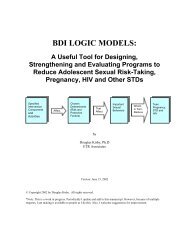 BDI LOGIC MODELS: - ETR Associates