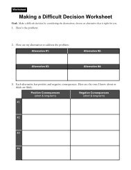 Making Difficult Decision Worksheet - ETR Associates