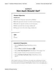 Activity 2 How Much Should I Eat? - ETR Health Promotion