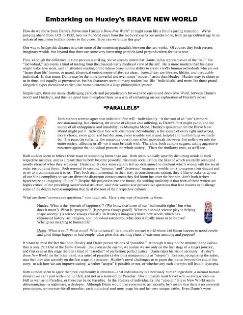Embarking On Huxley S Brave New World Brainstorm Services