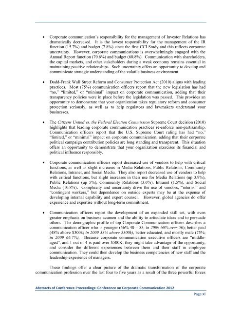 Proceedings: Conference on Corporate Communication 2012 Page 1