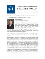 2011 Corporate Communication LEADERS FORUM