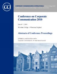 Abstracts of Conference Proceedings 2010 - Corporate ...