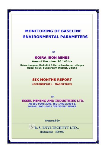 monitoring of baseline environmental parameters - Essel Mining