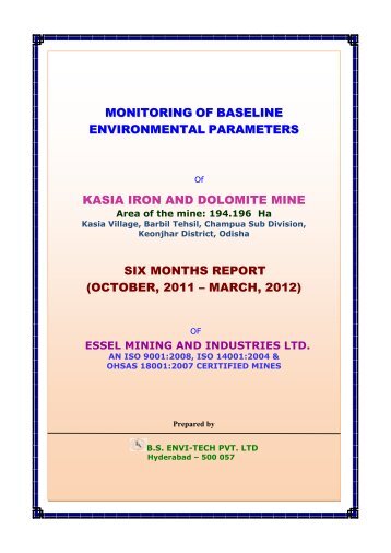 Half yearly EC compliance report - Essel Mining