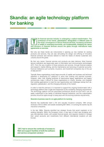 Skandia: an agile technology platform for banking