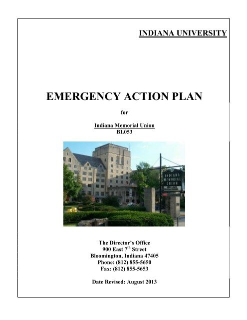 EMERGENCY ACTION PLAN - Indiana Memorial Union