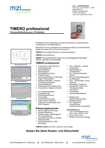 TIMERO professional - MZI Systemtechnik