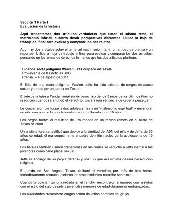 SecciÃ³n 3 Parte 1 EvaluaciÃ³n de la historia AquÃ­ presentamos dos ...