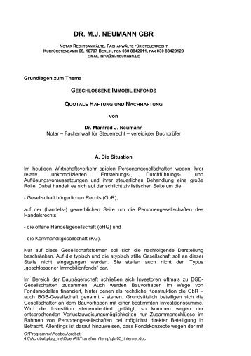 DR. M.J. NEUMANN GBR - Aurum GmbH Steuerberatungsgesellschaft