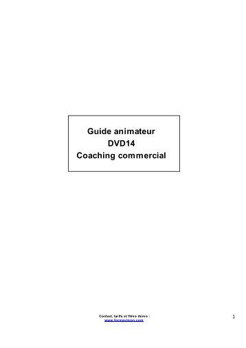 Guide animateur DVD14 Coaching commercial