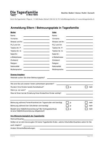 Download Anmeldung Eltern - Die Tagesfamilie