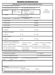 Bangla Visa Form - Bangladesh Embassy, UAE