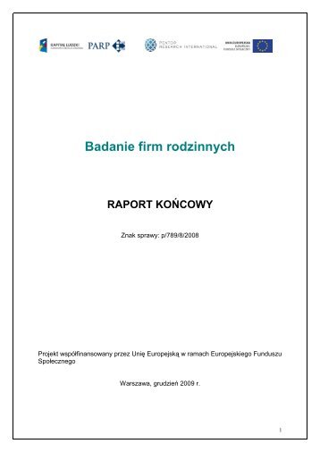 Raport z badania - Firmy rodzinne w polskiej gospodarce