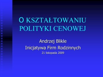 Strategie cenowe nie tylko na kryzys - Inicjatywa Firm Rodzinnych