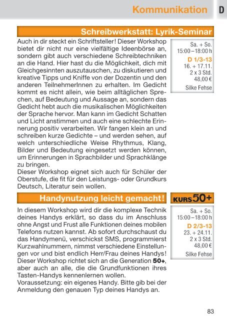 Werkhaus Programmheft 2/2013