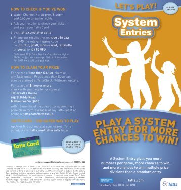 How-2-Play Lotto Systems Guide - Tatts.com