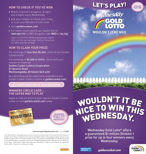 Wednesday Gold Lotto Guide