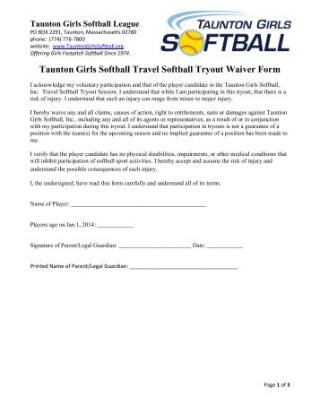 Taunton Girls Softball League - HomeTeamsONLINE