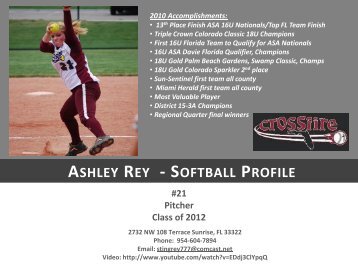 ASHLEY REY - SOFTBALL PROFILE - HomeTeamsONLINE