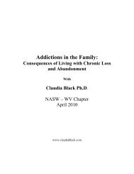 Addictions in the Family (A 1) Handout: Claudia Black