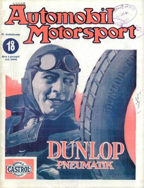 Automobil motorsport 1927 2. évfolyam 18. szám - EPA