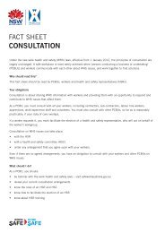 WHS consultation: Fact sheet - WorkCover NSW