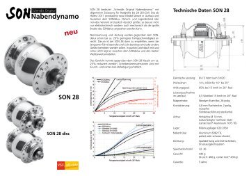 Technische Daten SON 28 - Schmidt Maschinenbau