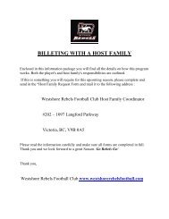 BILLETING WITH A HOST FAMILY - HomeTeamsONLINE