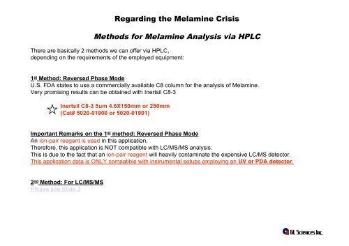 Preparation of a standard Melamine solution