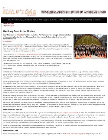 Marching Band in the Movies - Halftime Magazine - Port Chester ...