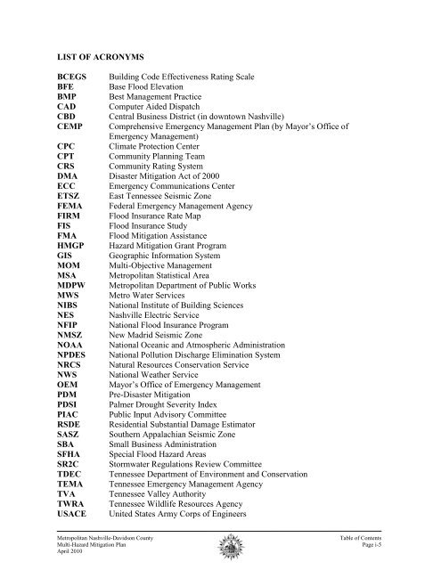 2010 Metro Mitigation Plan