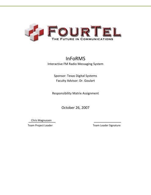 Responsibility Assignment Matrix